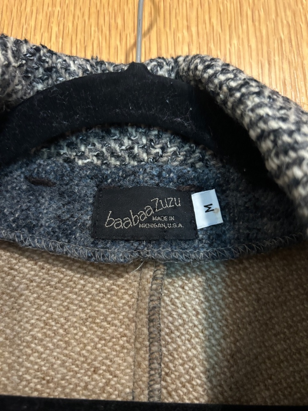 Patchwork Wool Jacket in Brown & Gray - baabaa Zuzu - Picture 3 of 7